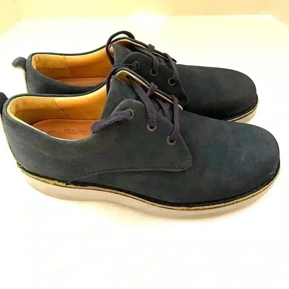Samual Hubbard Blue Suede Leather Lace Up Mens Comfort Walking Loafer Size 9 - Picture 3 of 14